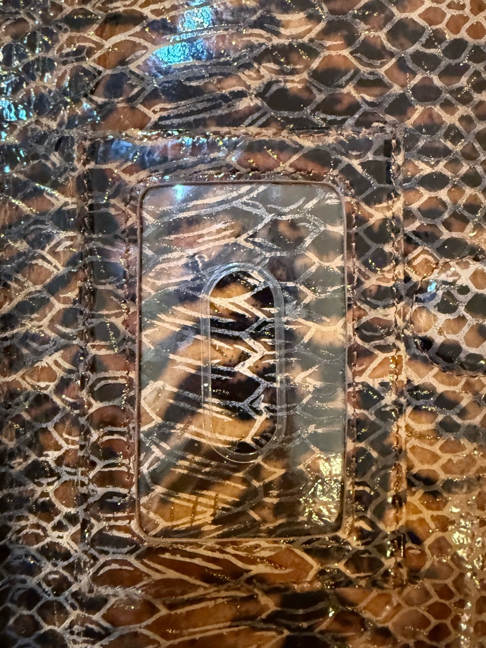 HOBO Brown Snake-Embossed Clutch with Gold-Tone Frame - Picture 6 of 12